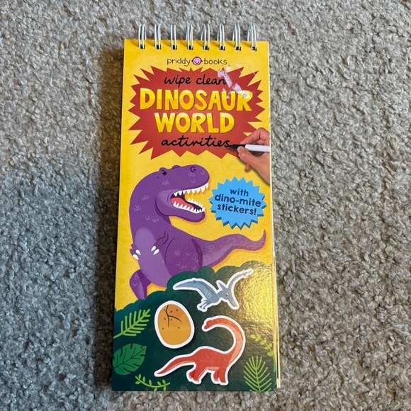 Wipe Clean Activity Dinosaur World Book Priddy Spiral - Picture 1 of 3
